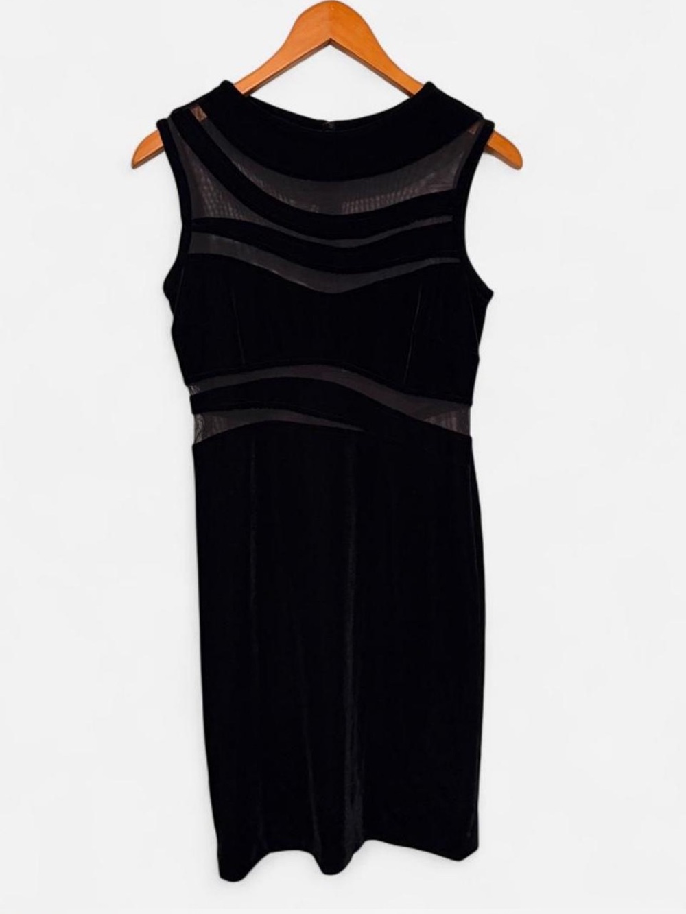 Vintage Susan Rossi for Vijack Black Dress with Mesh Paneling